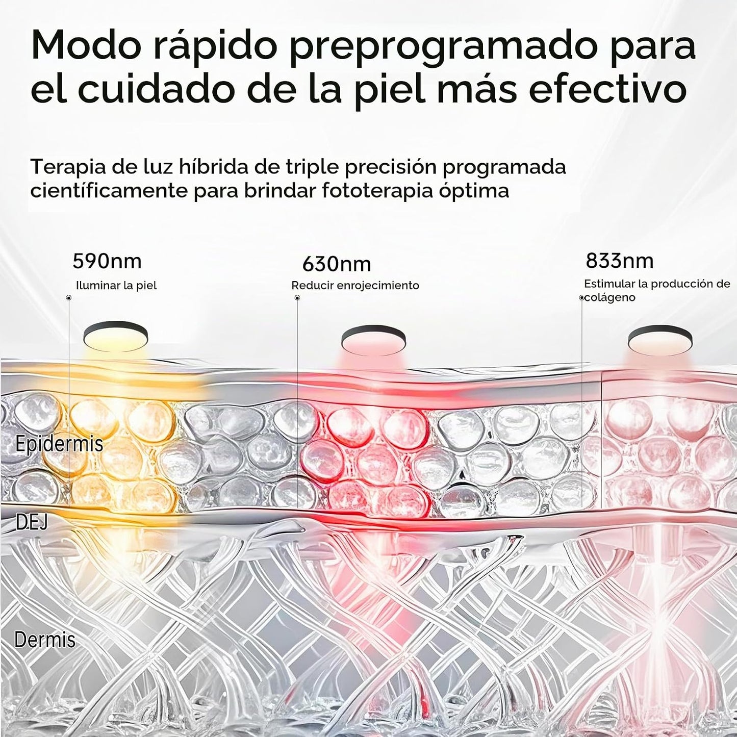 Máscara facial de terapia de luz roja infrarroja VYM con controlado...