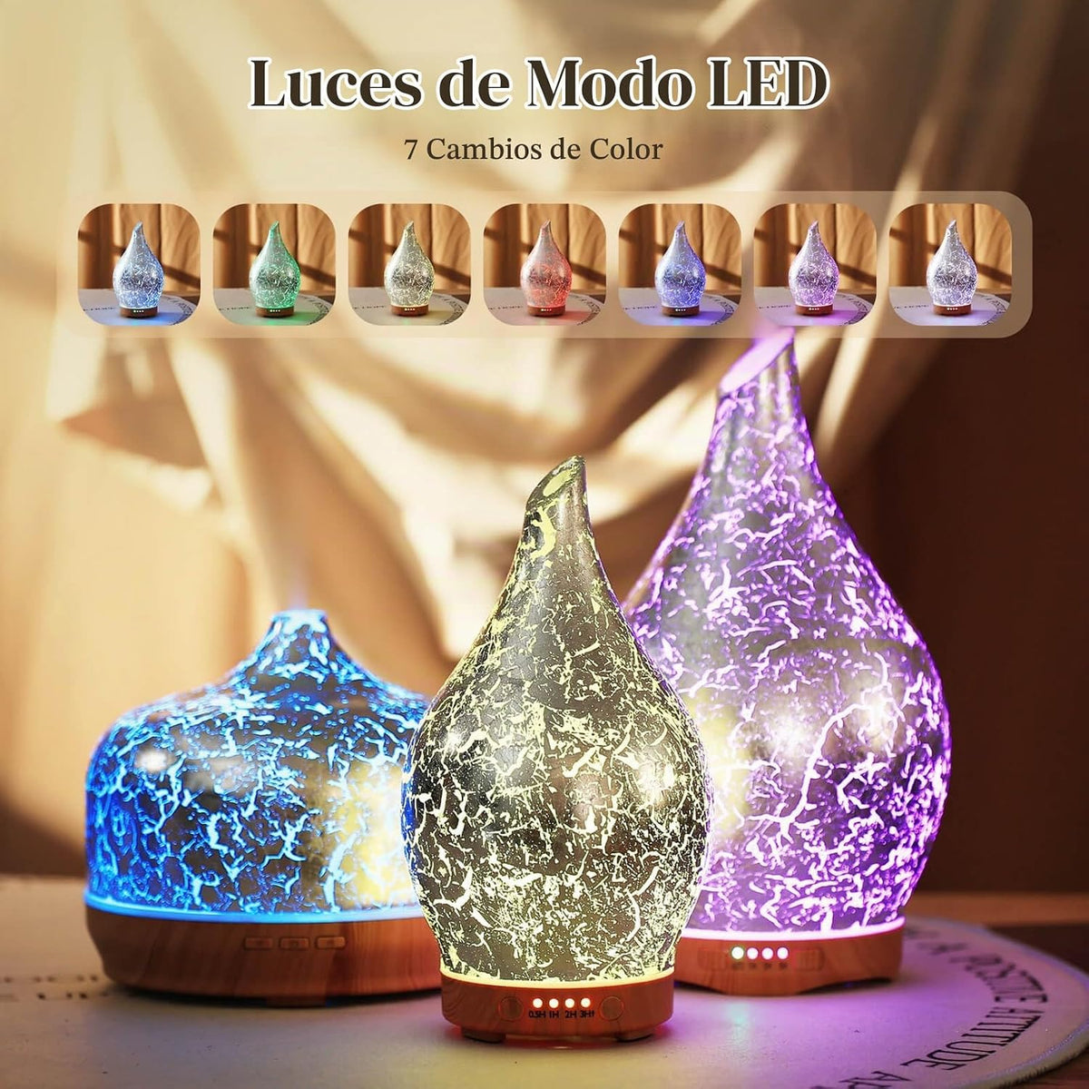 Porseme Difusor de aceite esencial 5.1 fl oz Difusor de cristal hec...