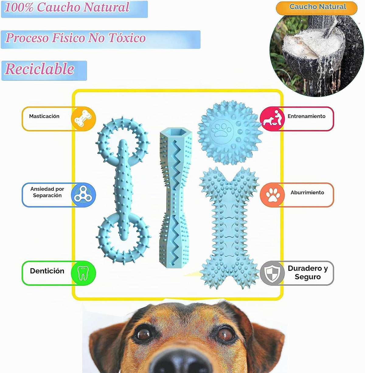Cdyzqikm Paquete de 4 juguetes de dentición para cachorros de 0 a 6...