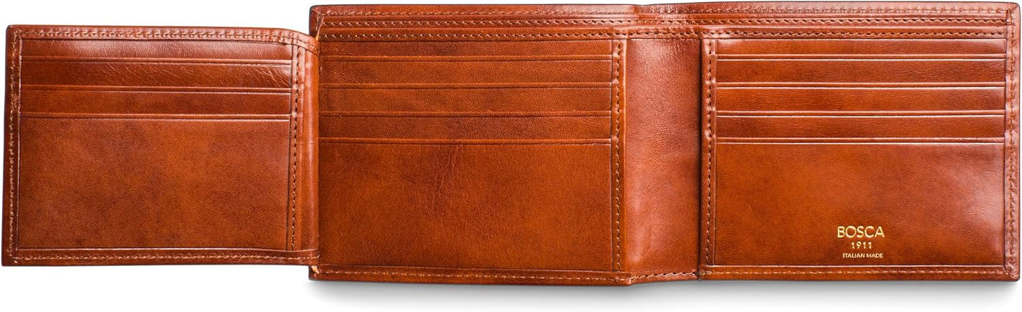 Bosca Cartera de cuero para hombre, billetera plegable de Italia an...