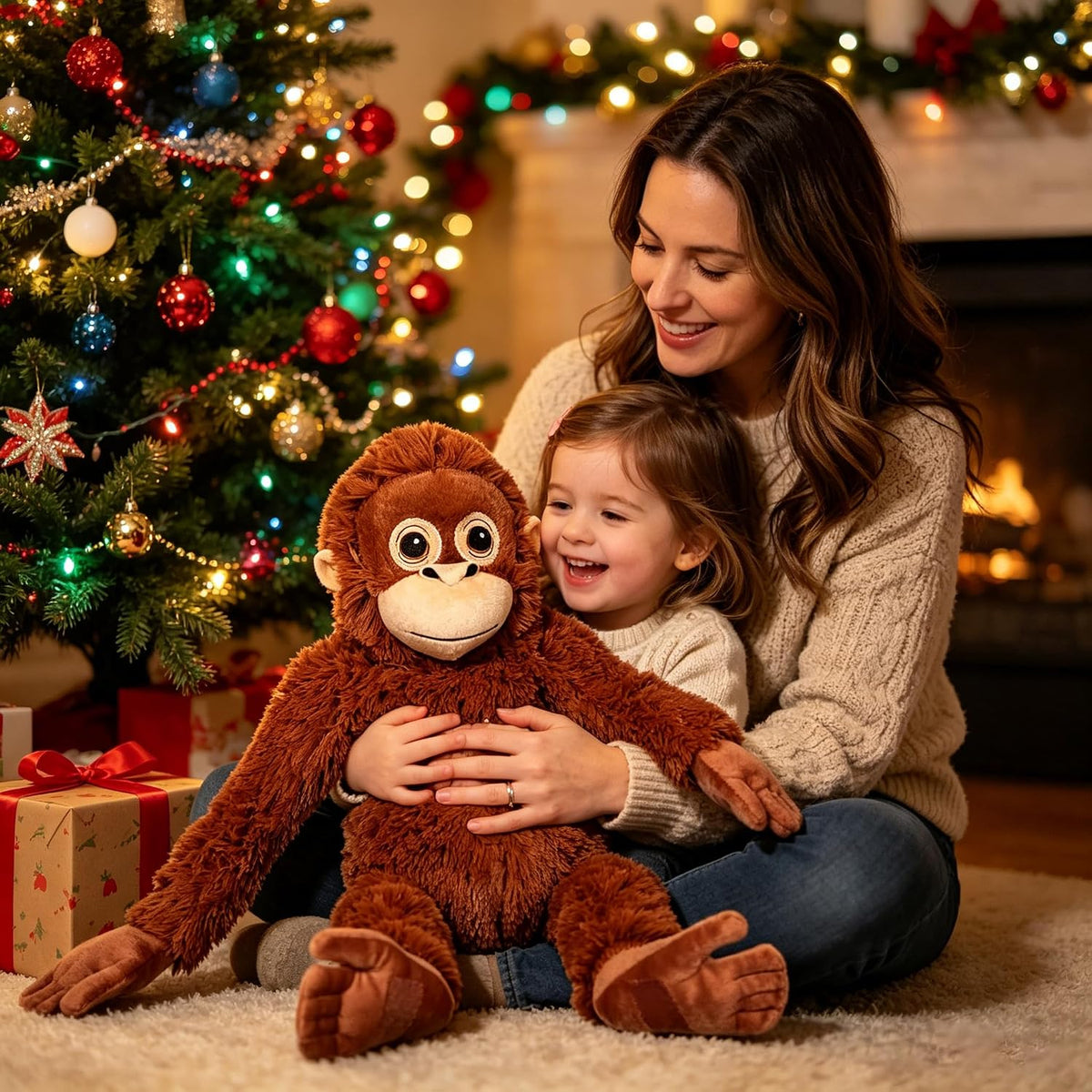 Peluche de mono, gorila de peluche, regalos para niños, cumpleaños,...