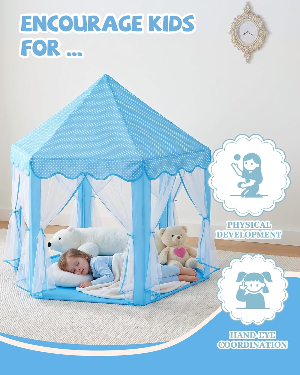 Sumbababy - Tienda de campaña de castillo de princesa para niñas, d...