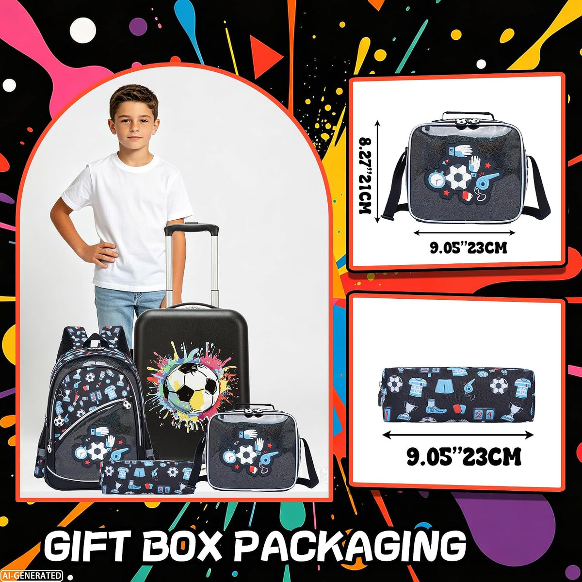 Homskiii Juego de maletas para niños, 5 piezas, equipaje rígido de...