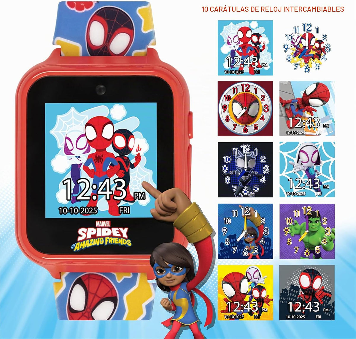 Marvel Spidey and His Amazing Friends Reloj inteligente interactivo...