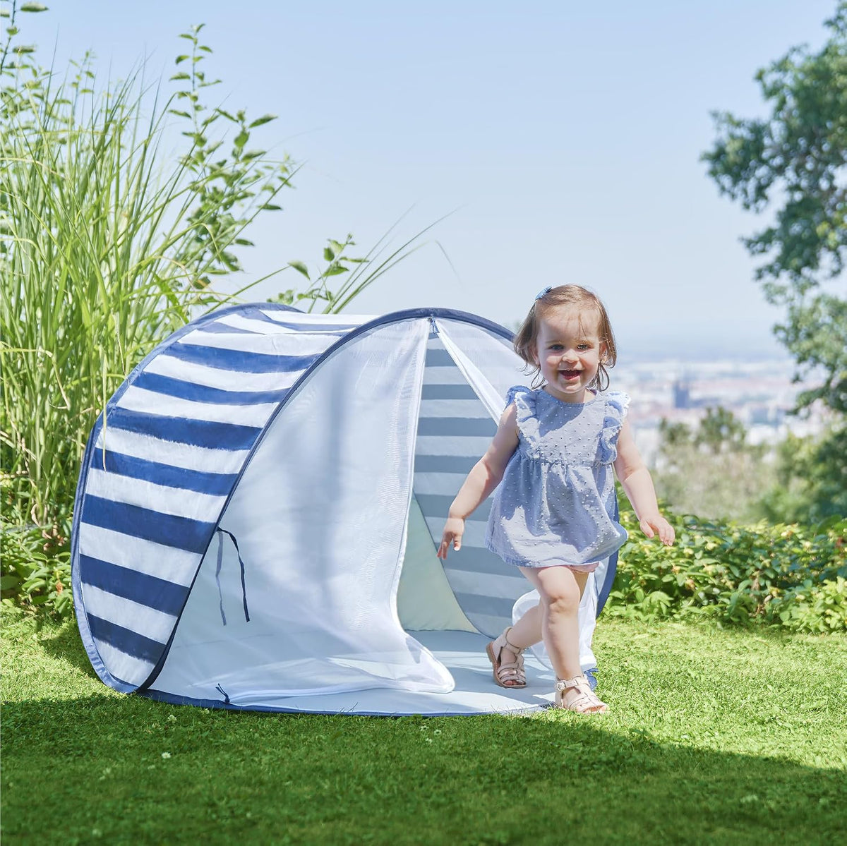 Babymoov Tienda de campaña marina anti-UV UPF 50+ con sistema despl...