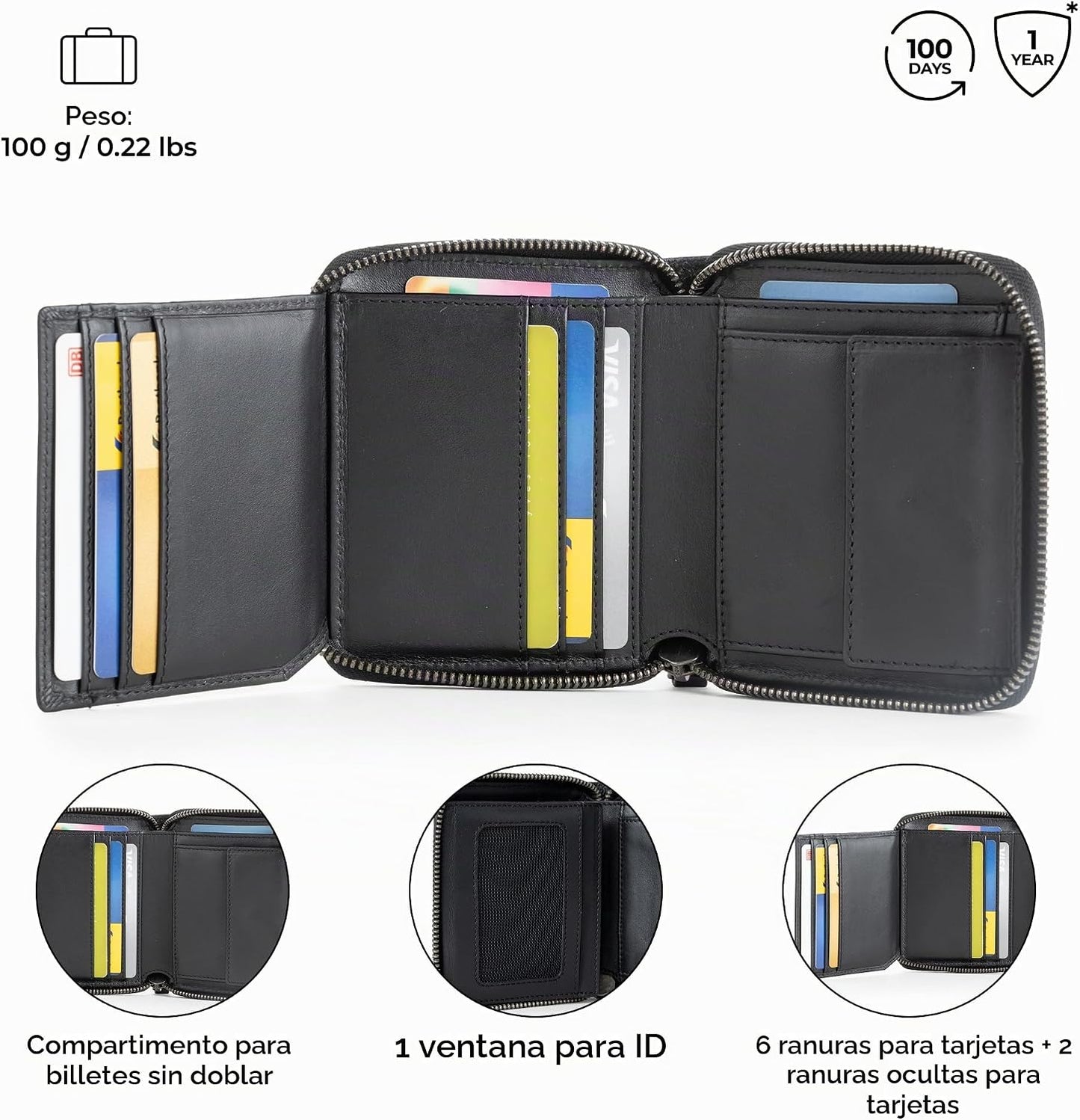 BERLINER BAGS Cartera pequeña de piel auténtica Palermo, caja de re...