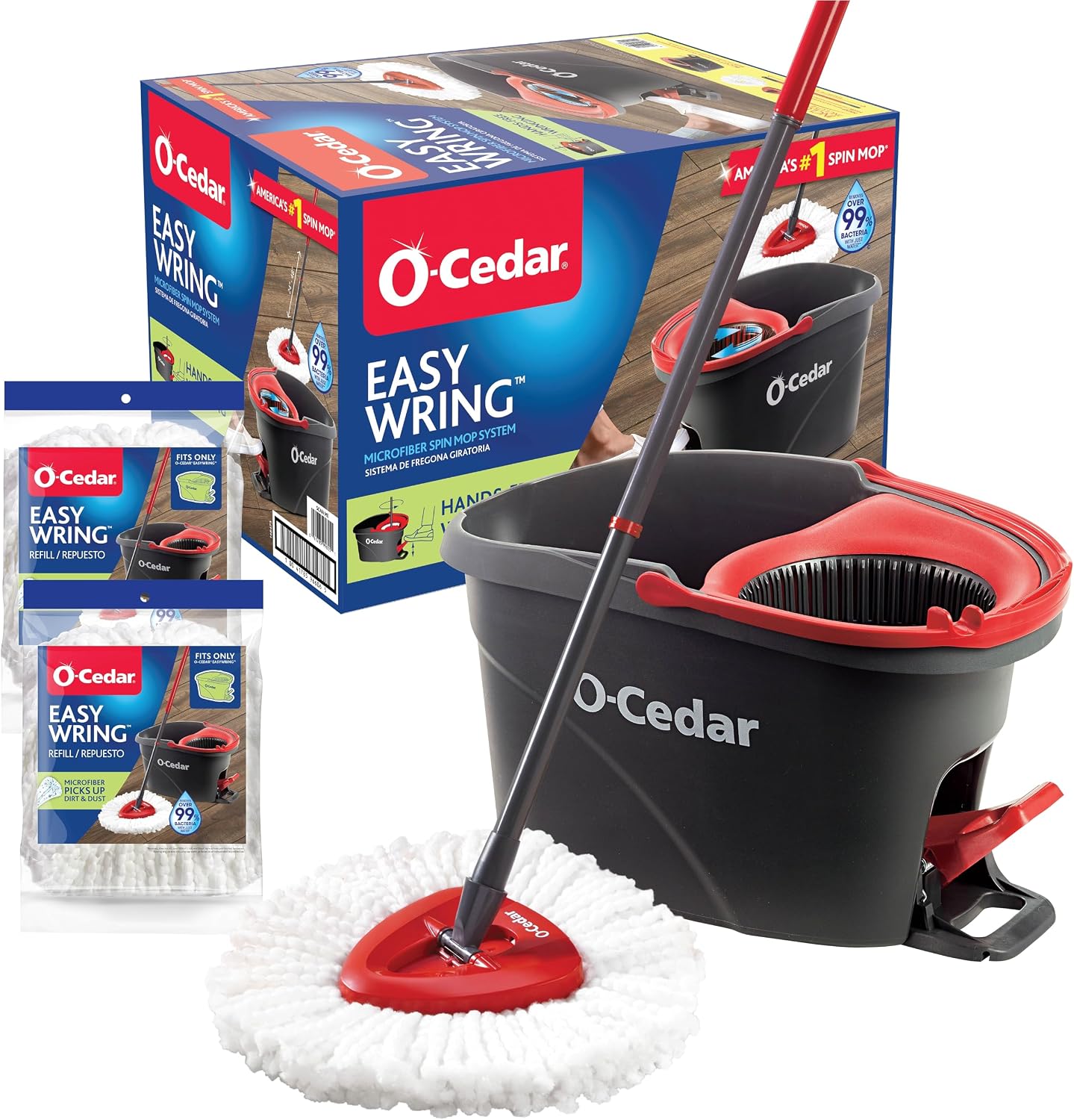 O-Cedar EasyWring - Sistema de limpieza de suelos con balde y frego...