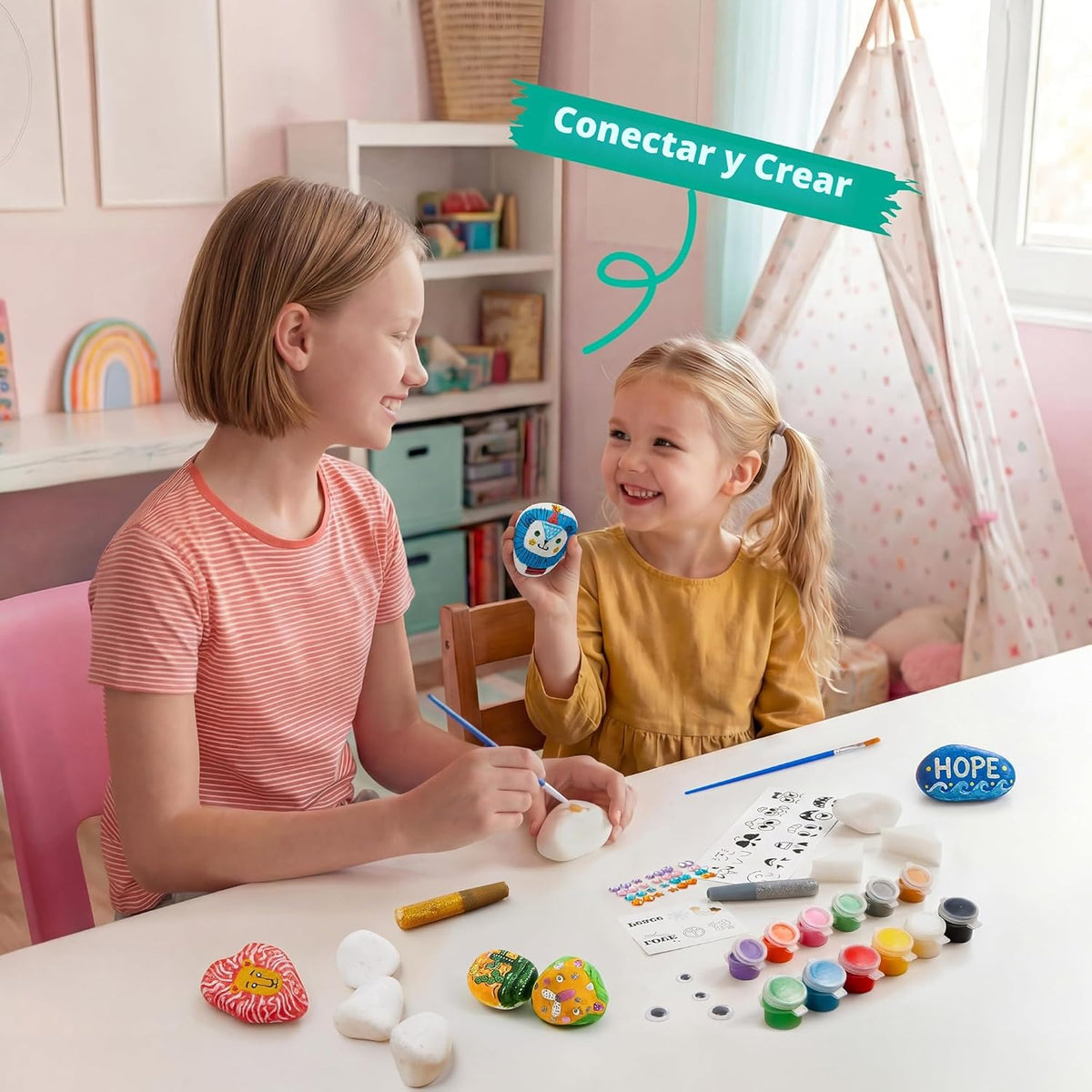 JOYIN Kit de pintura de roca para niños, artes y manualidades para...