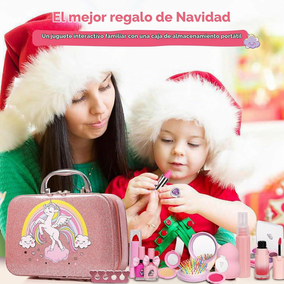 DCMAMA Kit de maquillaje lavable y no tóxico para niñas, juegos de...