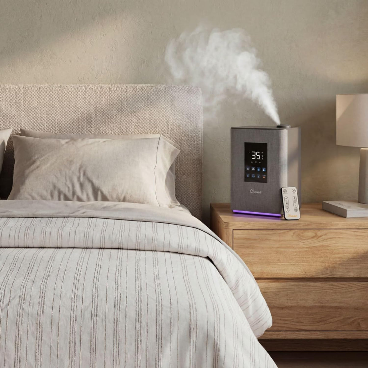 Crane Humidificador de niebla cálida y fría de 4.5L, humidificador...