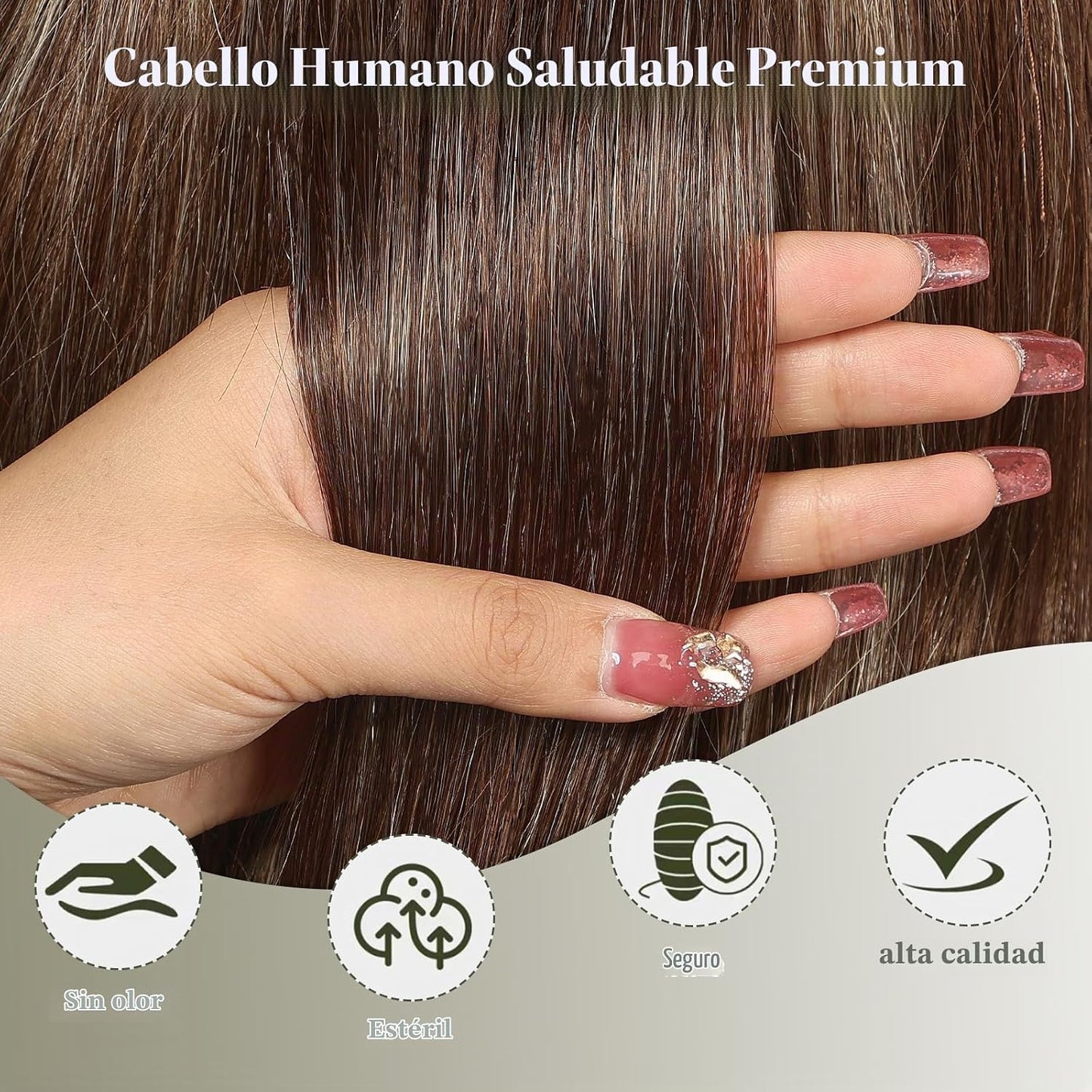 RSY Peluca de mezcla de cabello humano estilo Bob, pelucas de fibra...