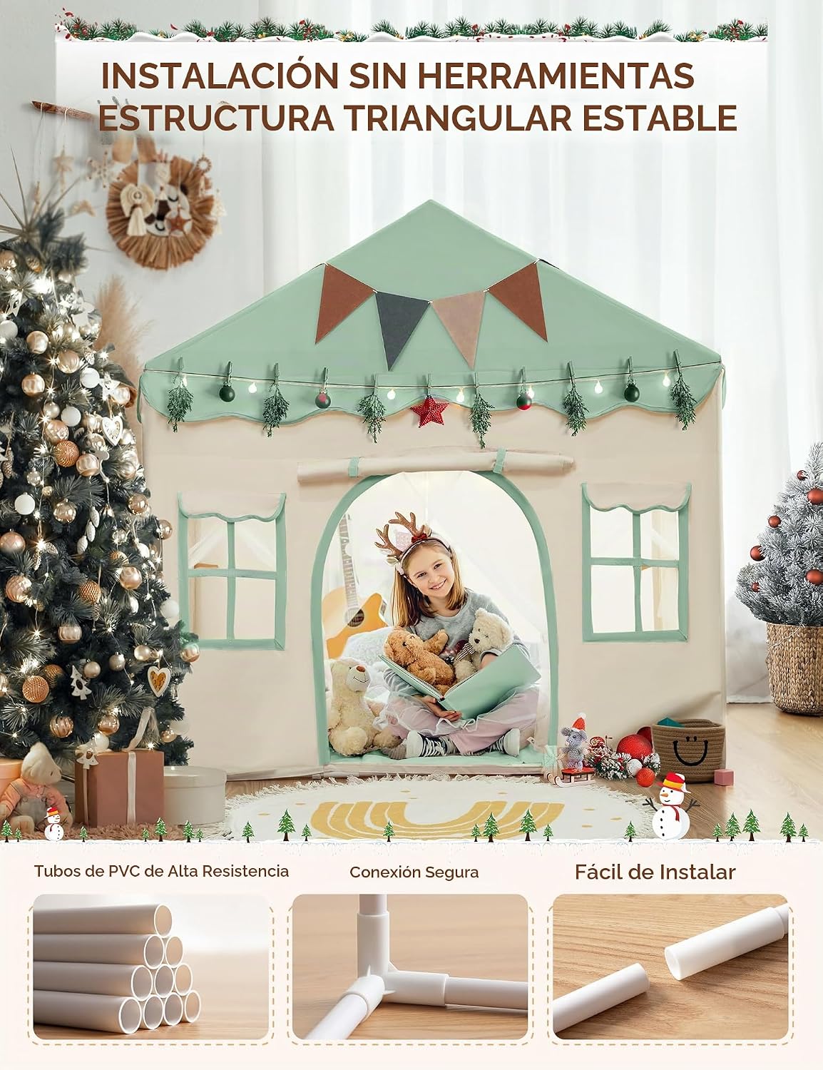 besrey Tienda de campaña para niños, tienda de campaña 2 en 1 con |...