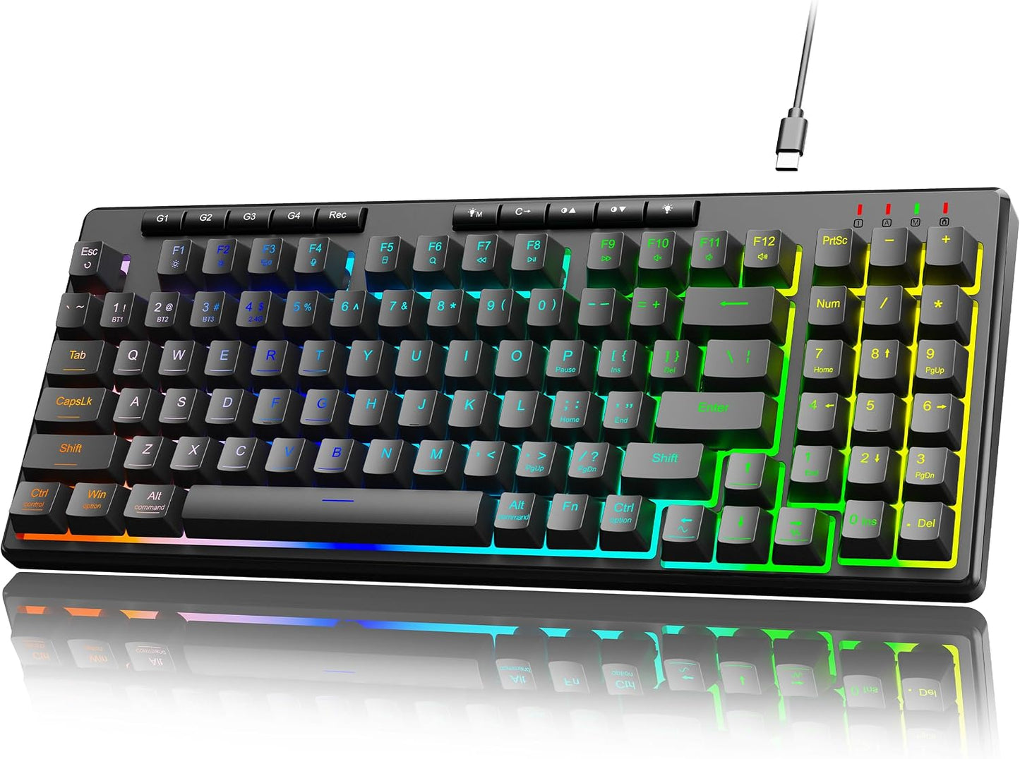 Redragon K517 Pro Teclado para juegos con cable, retroiluminación R...