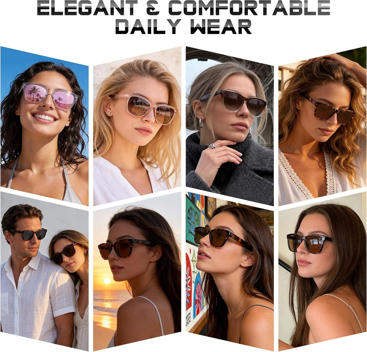 DANAMY Gafas de sol polarizadas para mujer y hombre, protección UV...