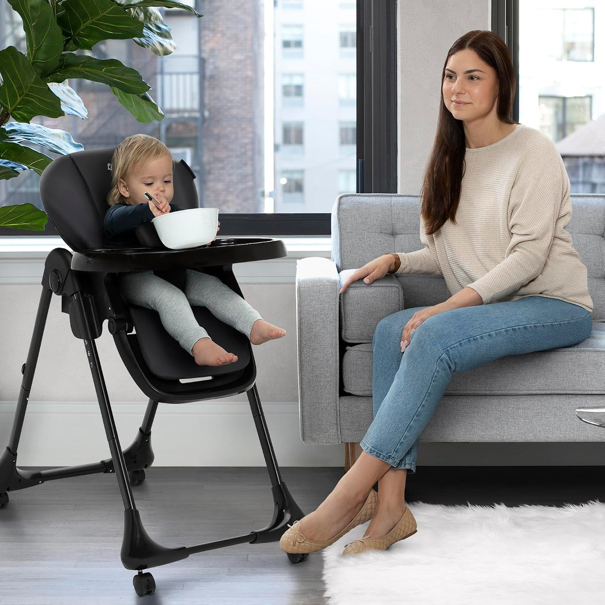 Little Folks by Delta Children - Silla alta SlimFold 2 en 1 para be...