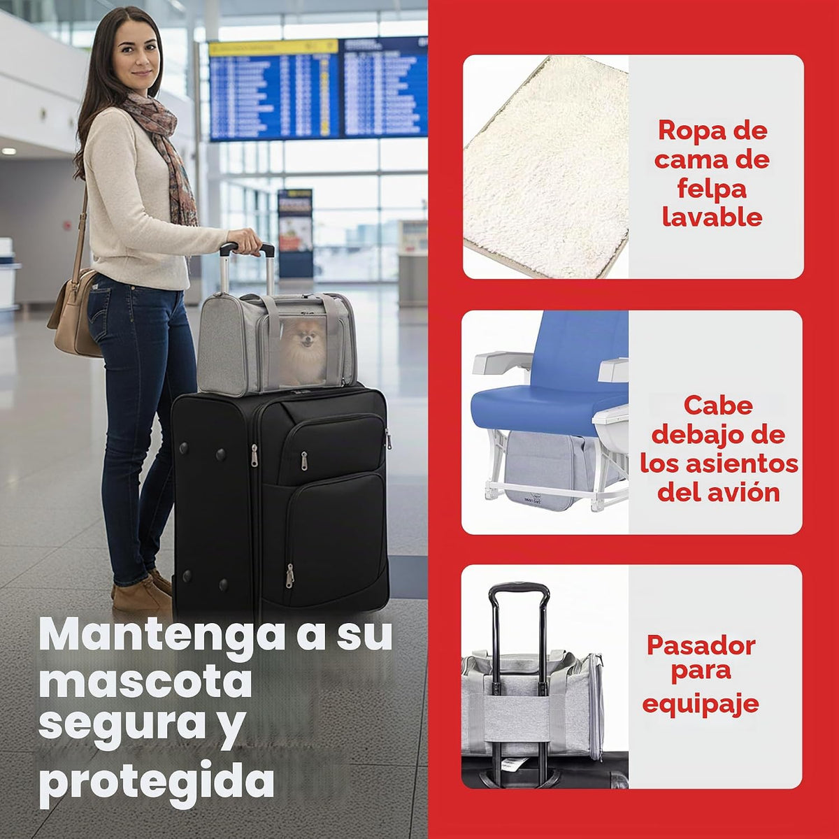 dbest Products Pet Smart Cart Sport, transportador plegable de lado...