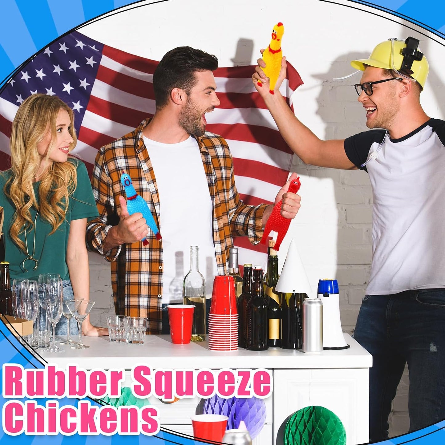 Libima 150 pollos de goma chirriantes de 6.3 pulgadas a granel, min...