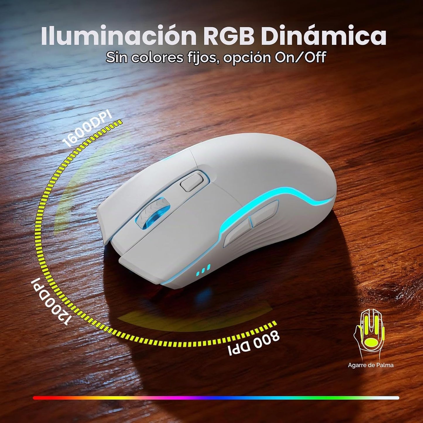 Combo inalámbrico de teclado y ratón blanco, conjunto de teclados y...