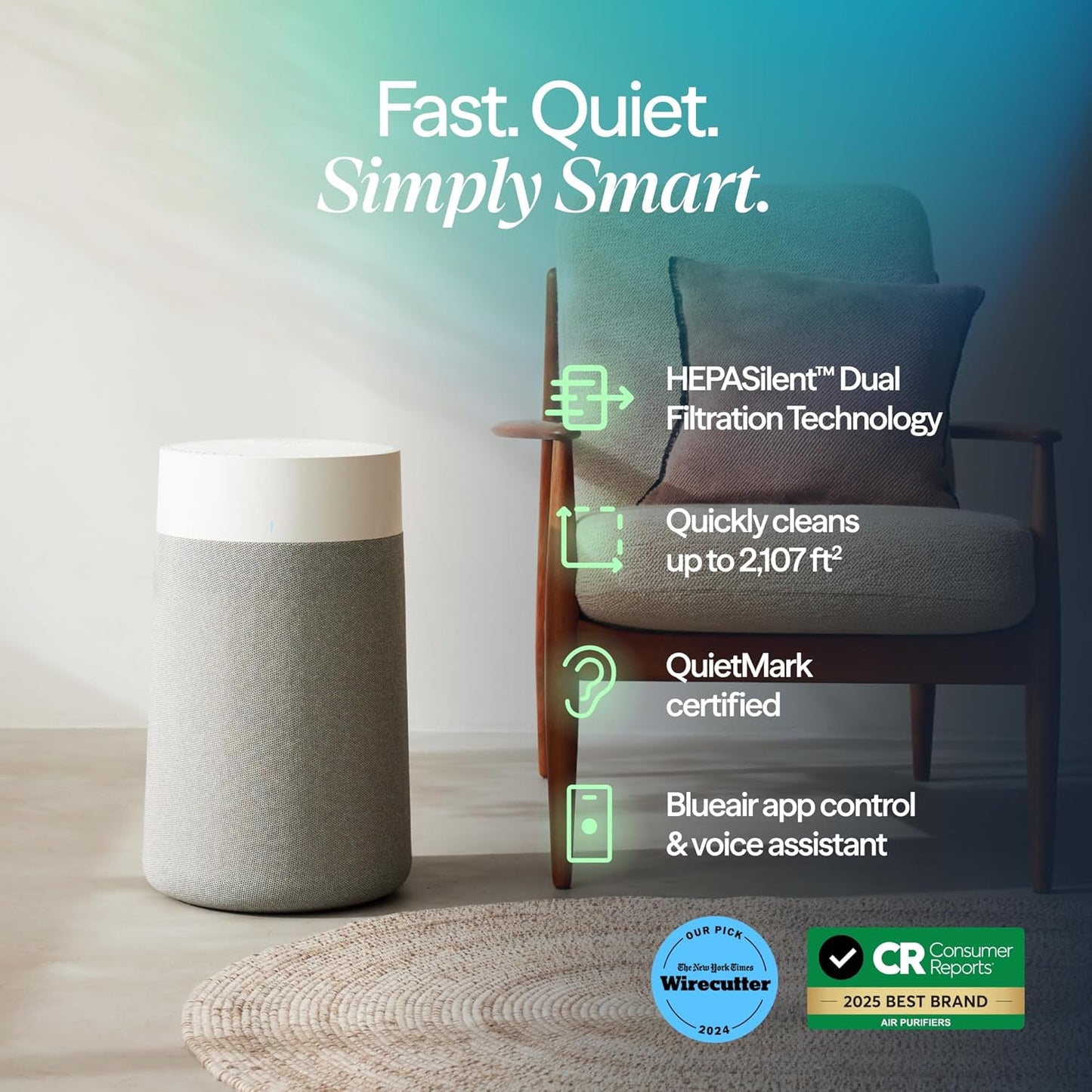 BLUEAIR Purificadores de aire para habitaciones medianas, dormitori...