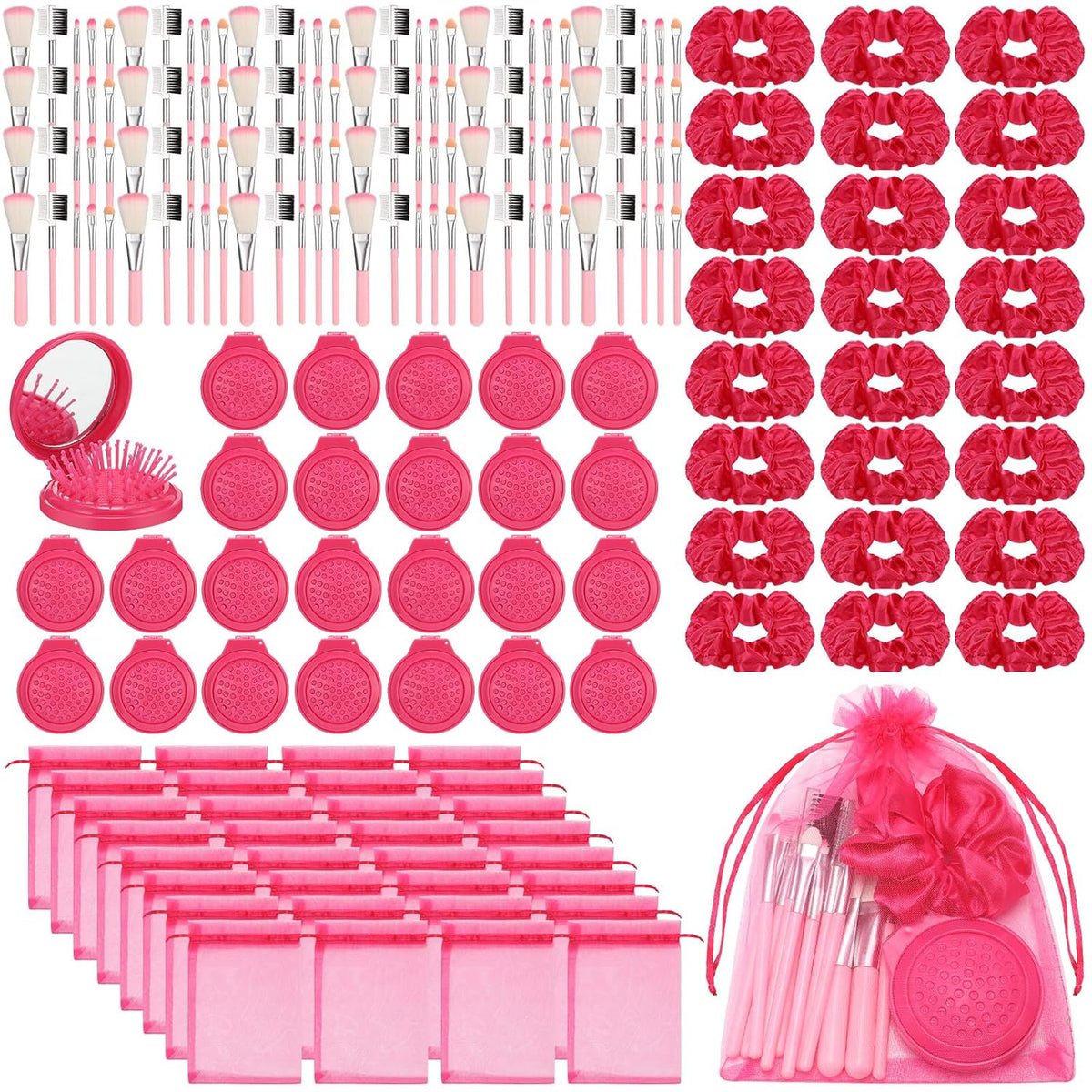 SiliFine - Juego de 48 piezas de recuerdos de fiesta rosa para niña...