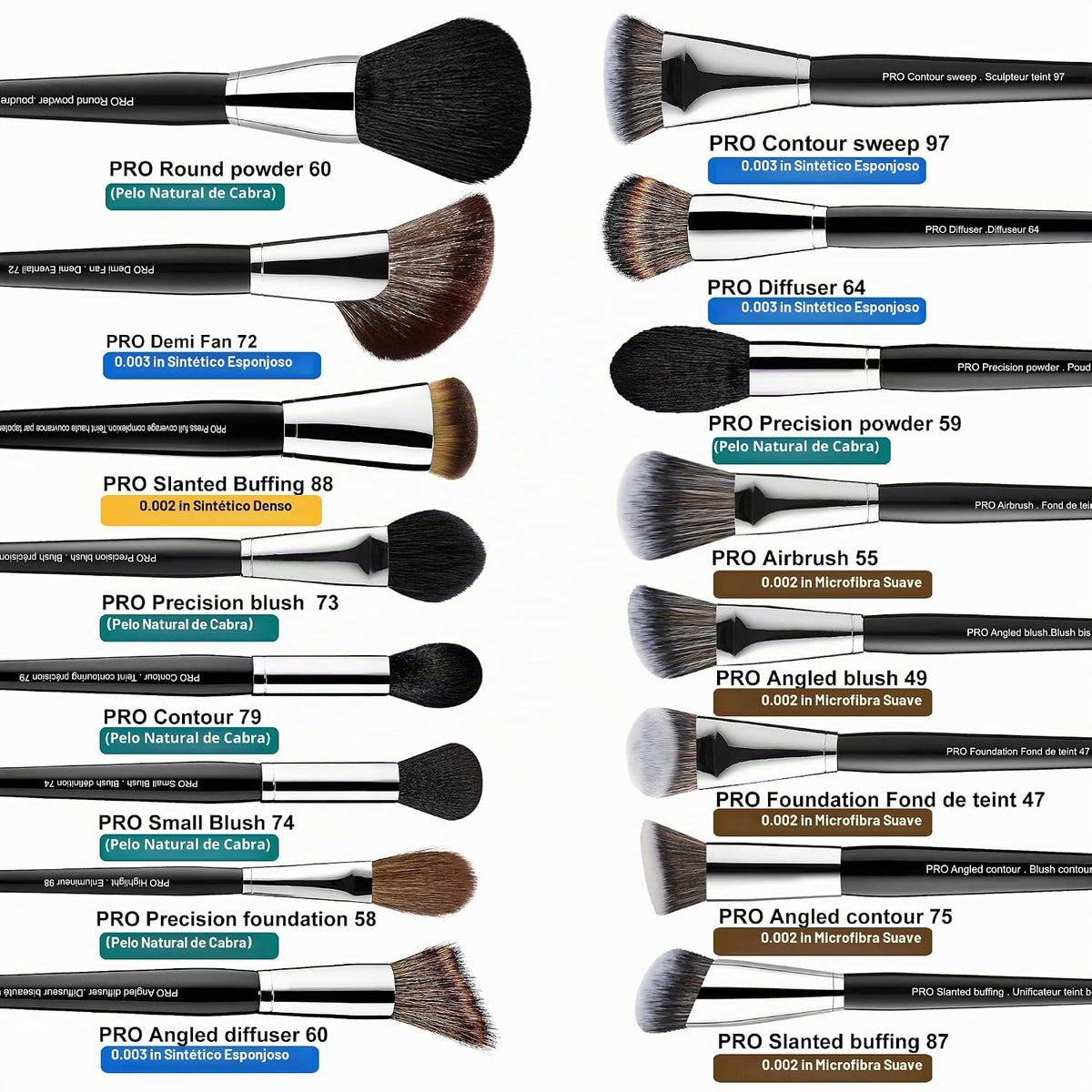 Bueart Design - Juego de 36 brochas de maquillaje profesional, para...