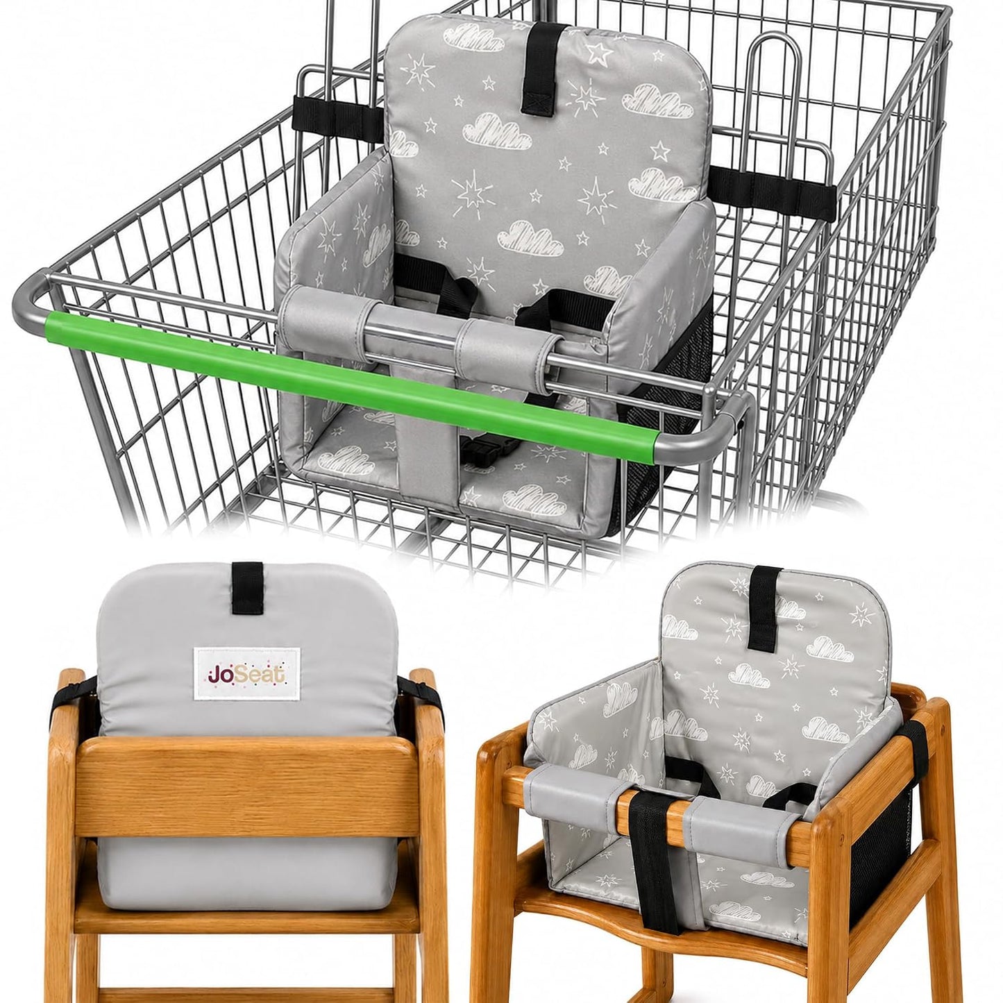 JoSeat Funda de asiento para bebé, nubes grises | Protector de asie...