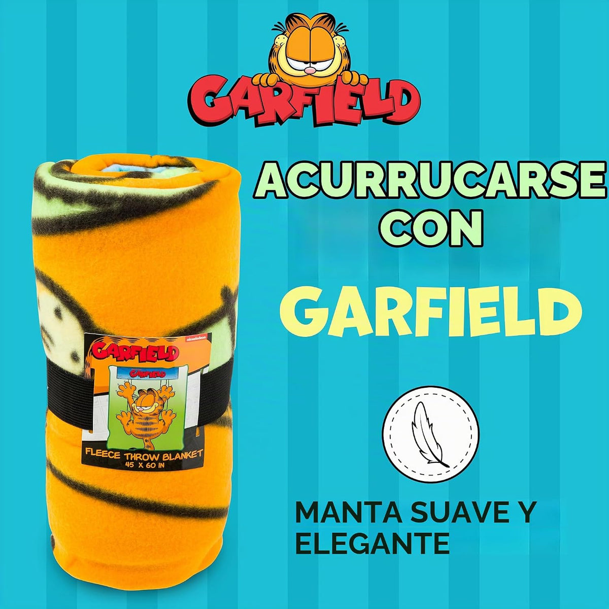 Silver Buffalo Garfield Hanging On - Manta de forro polar de 45 x 6...