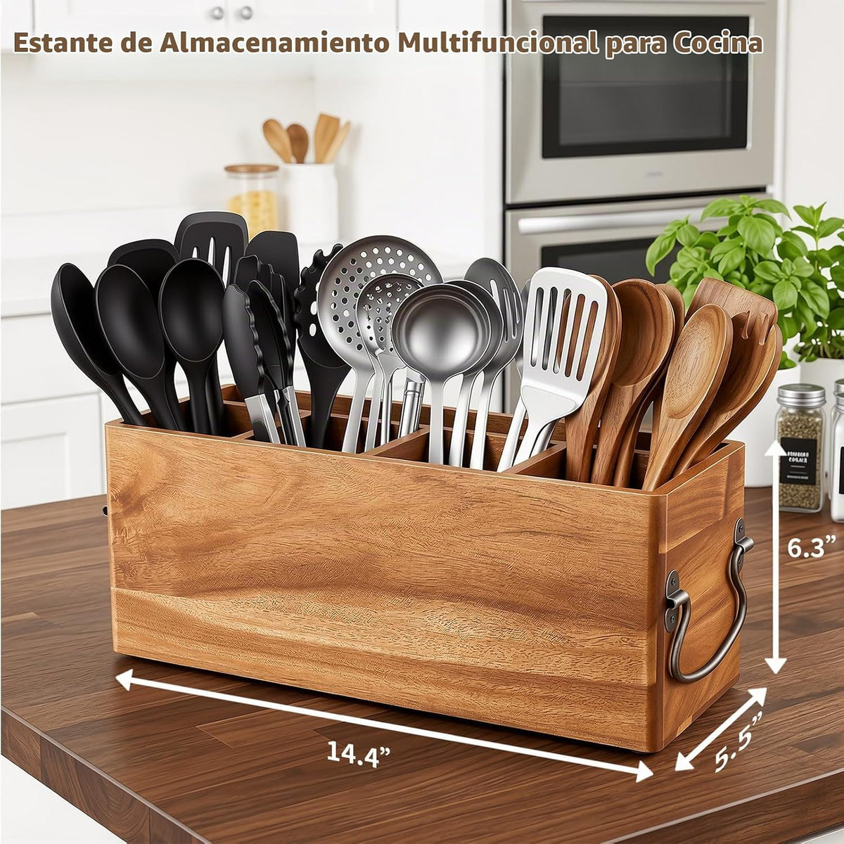 SMOCEN Soporte para utensilios de cocina para encimera, organizador...