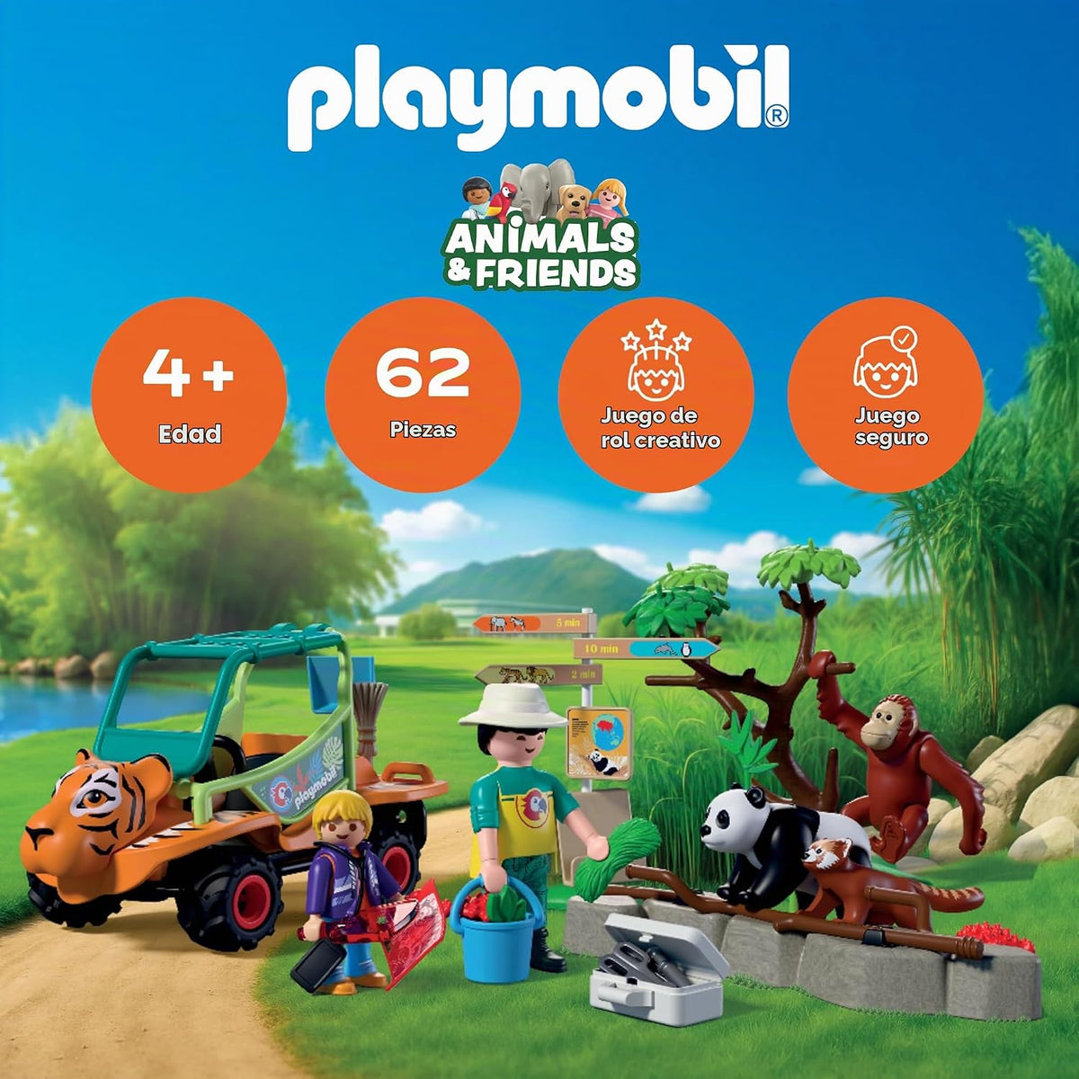 Playmobil Zoológico: Zookeeper con vehículo