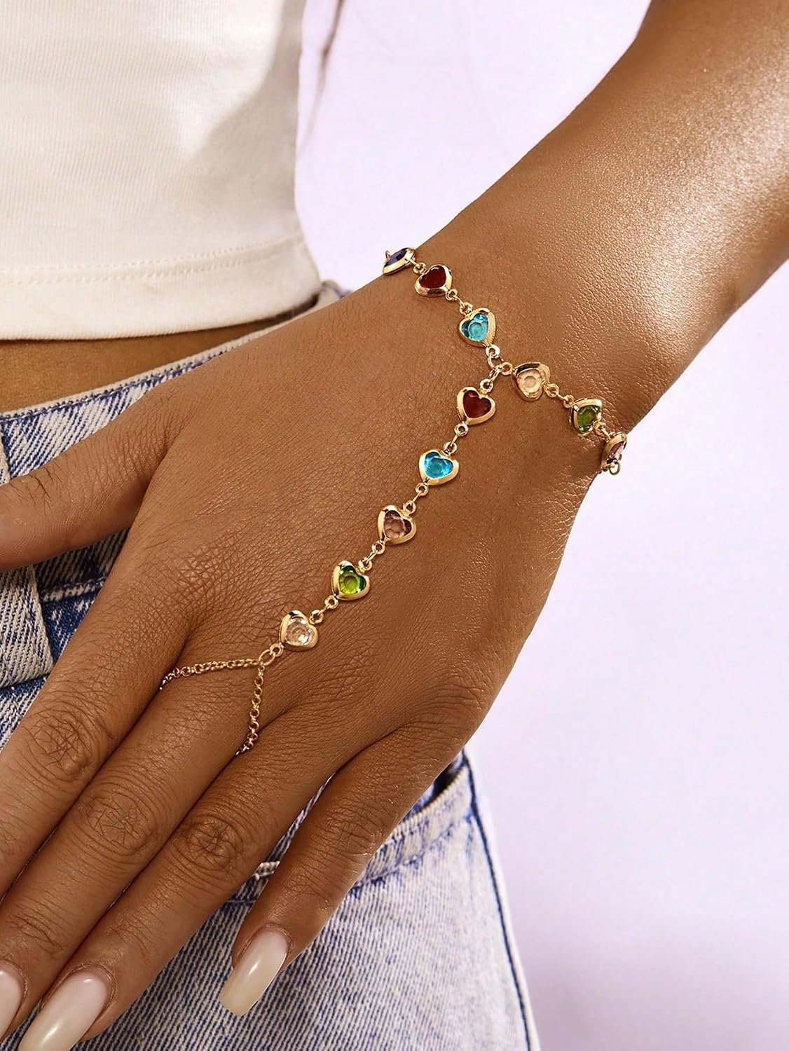 3 piezas de pulseras de cadena de mano chapadas en oro de 14 quilat...