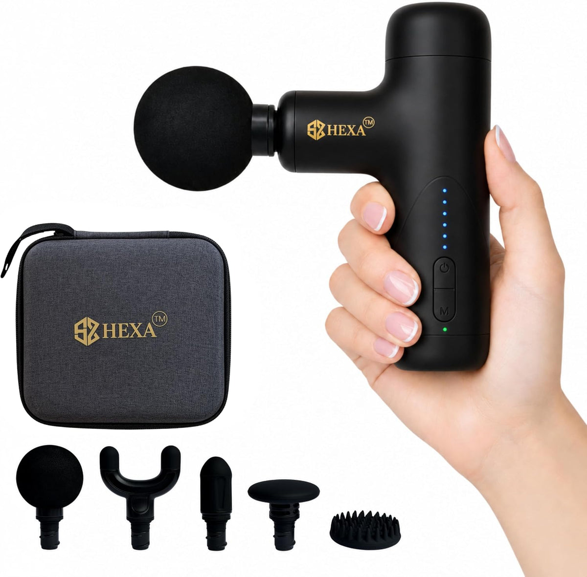 Hexa Super Mini pistola de masaje con masajeador facial, masajeador...