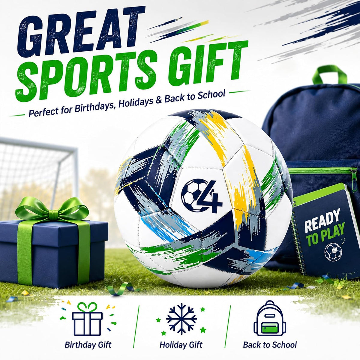 Innotoys Balón de fútbol tamaño 5, tamaño 4, tamaño 3, desinflado,...