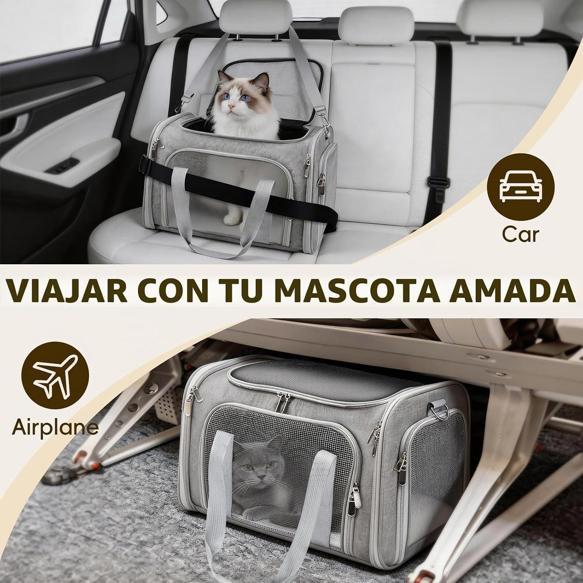 Zedkeys Transportador suave para gatos y perros pequeños y gatos gr...