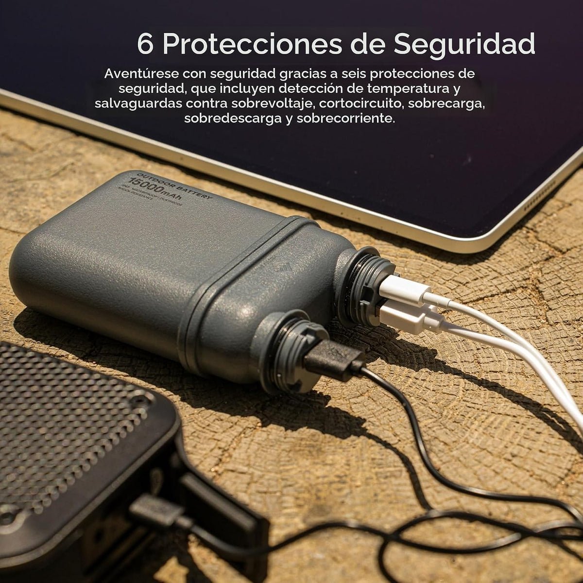 ELECOM NESTOUT Banco de Energía Resistente, Cargador para Exteriore...