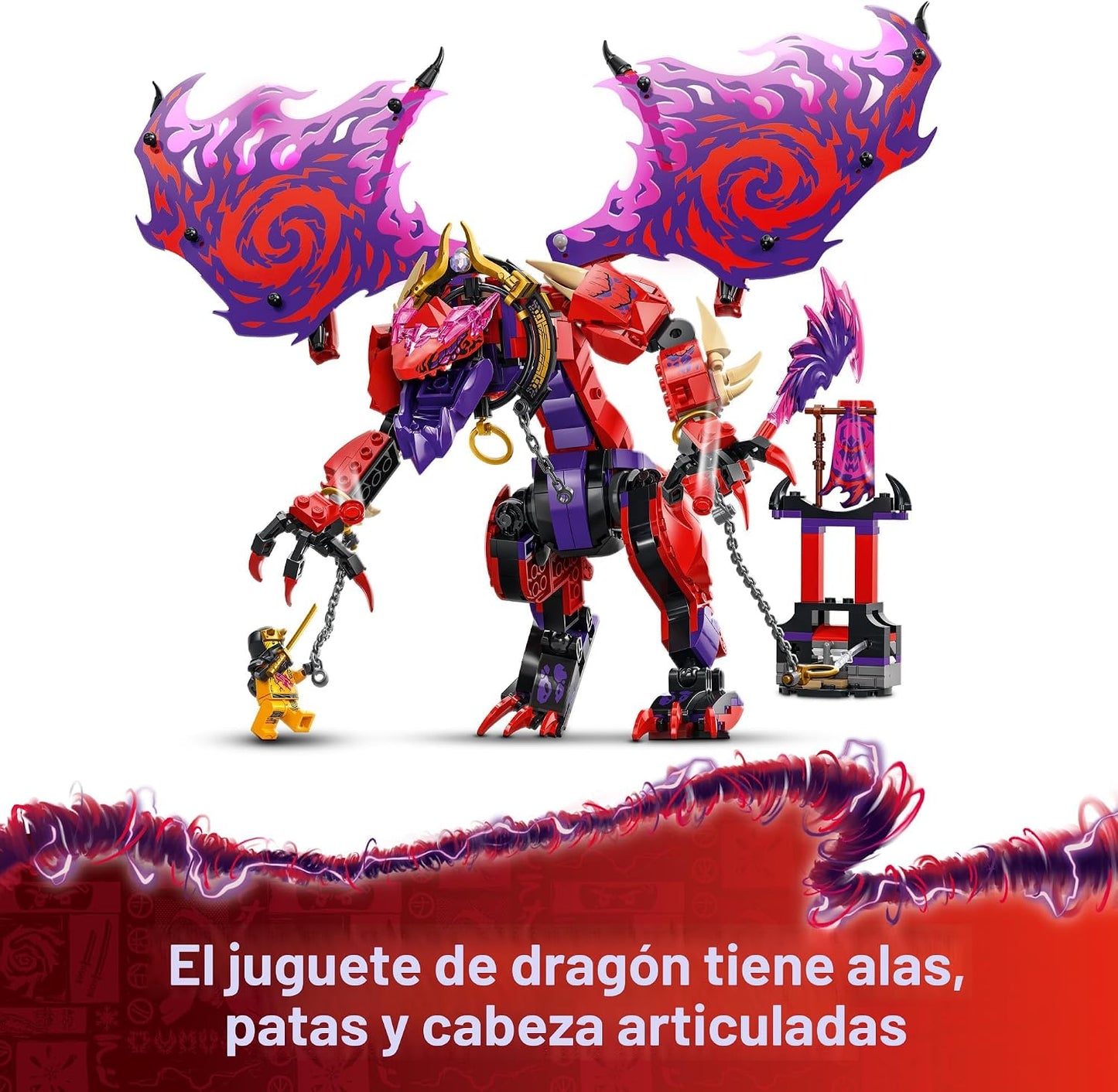 LEGO NINJAGO Thunderfang Dragon of Chaos - Juguete de construcción...