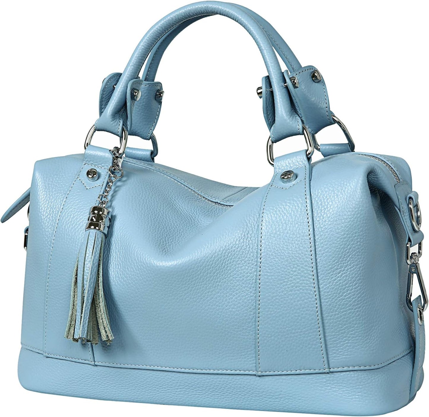 Heshe Bolsos de hombro de cuero genuino para mujer, bolsos satchel,...