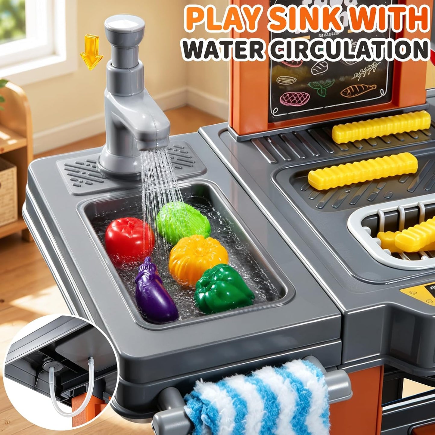 KIZONLY Juguetes de cocina para niños - Versión actualizada Juego d...