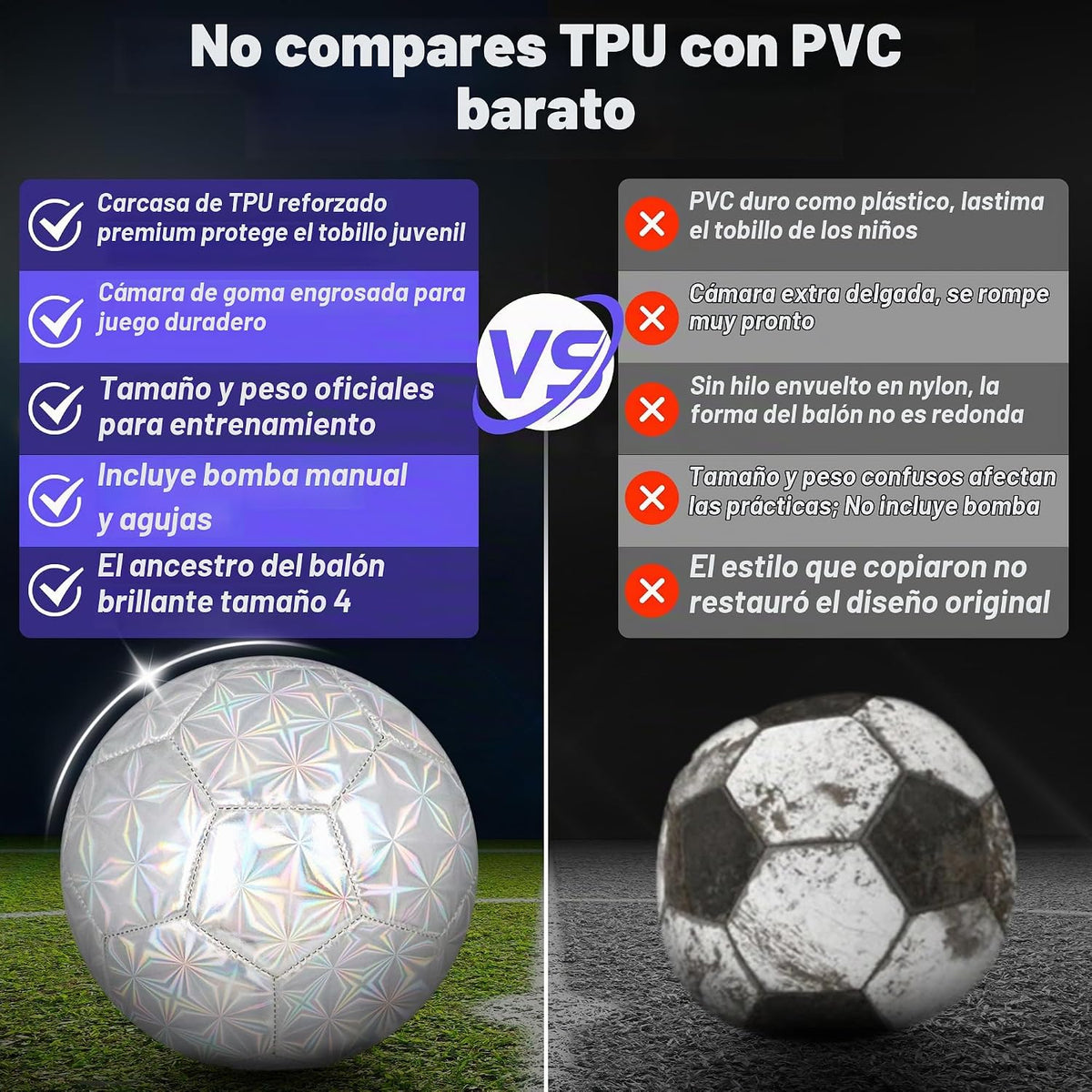 Champhox Pelota de fútbol tamaño 4 con purpurina rosa - Pelota de f...