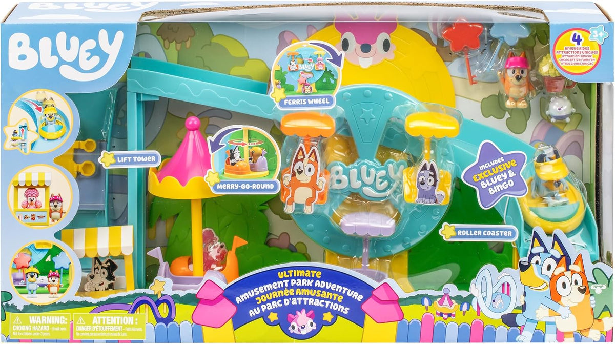 Aventuras en el parque de atracciones de Bluey, 4 atracciones única...