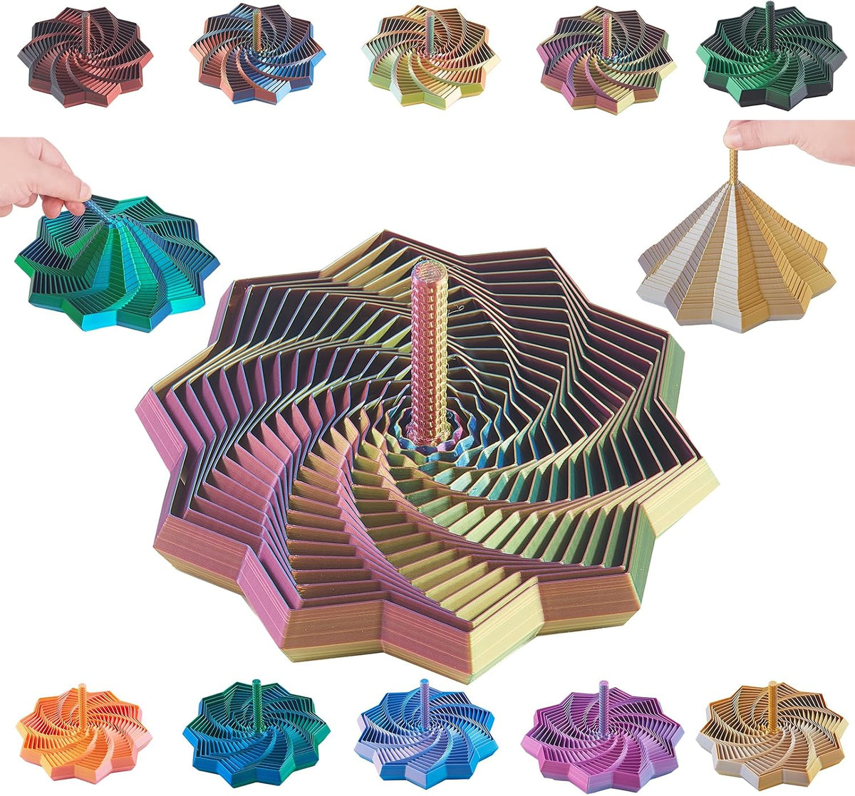 Estrella sensorial antiestrés expandida 3D con asa, alivio del estr...