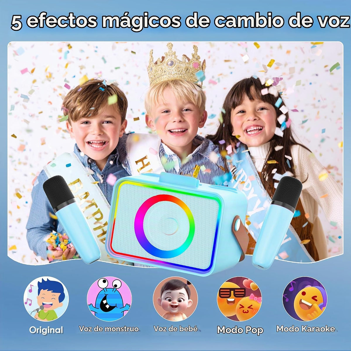 Máquina de karaoke para niños y adultos, altavoz Bluetooth portátil...