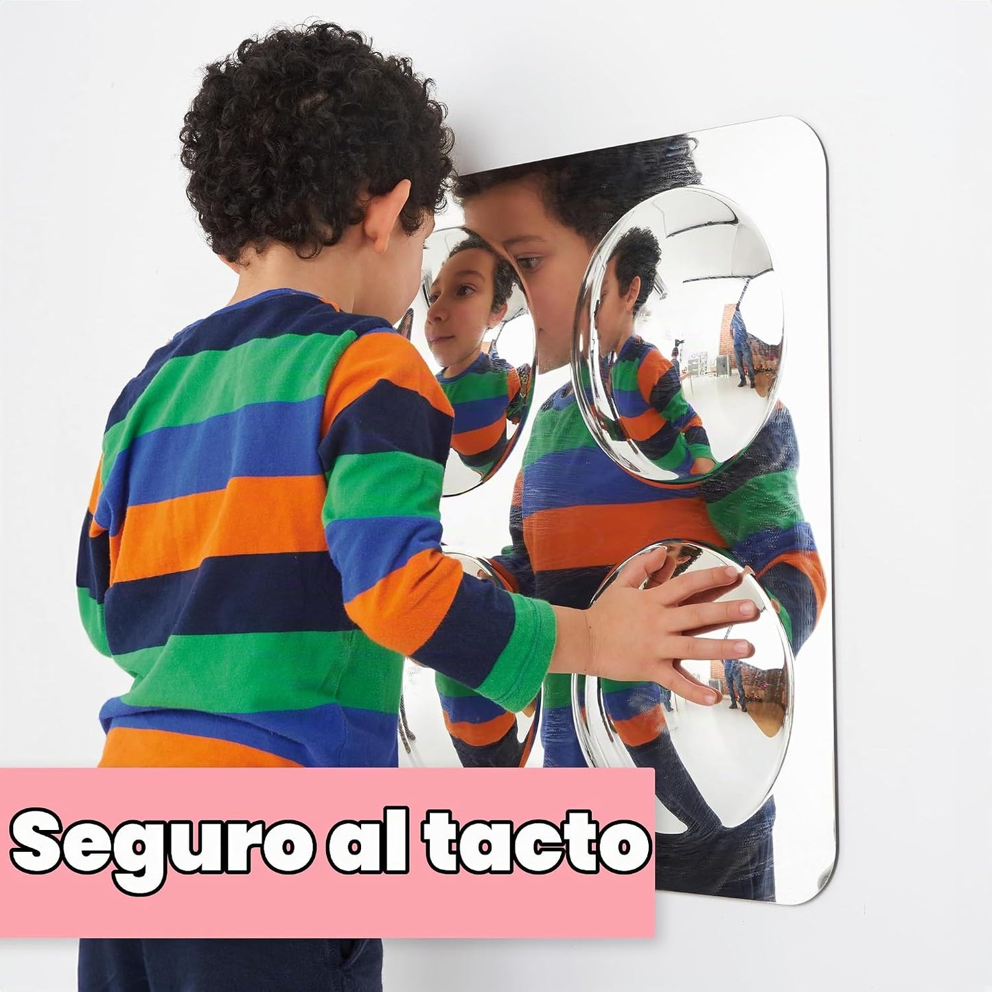 Spark &amp; Wow Espejo sensorial de pared para niños, grande, 4 bur...