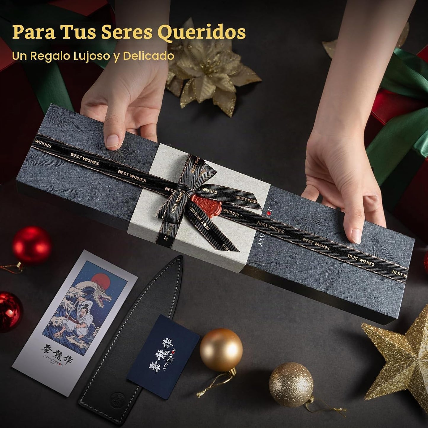 8" cuchillo de chef japonés, maquinilla de afeitar afilada a ma...