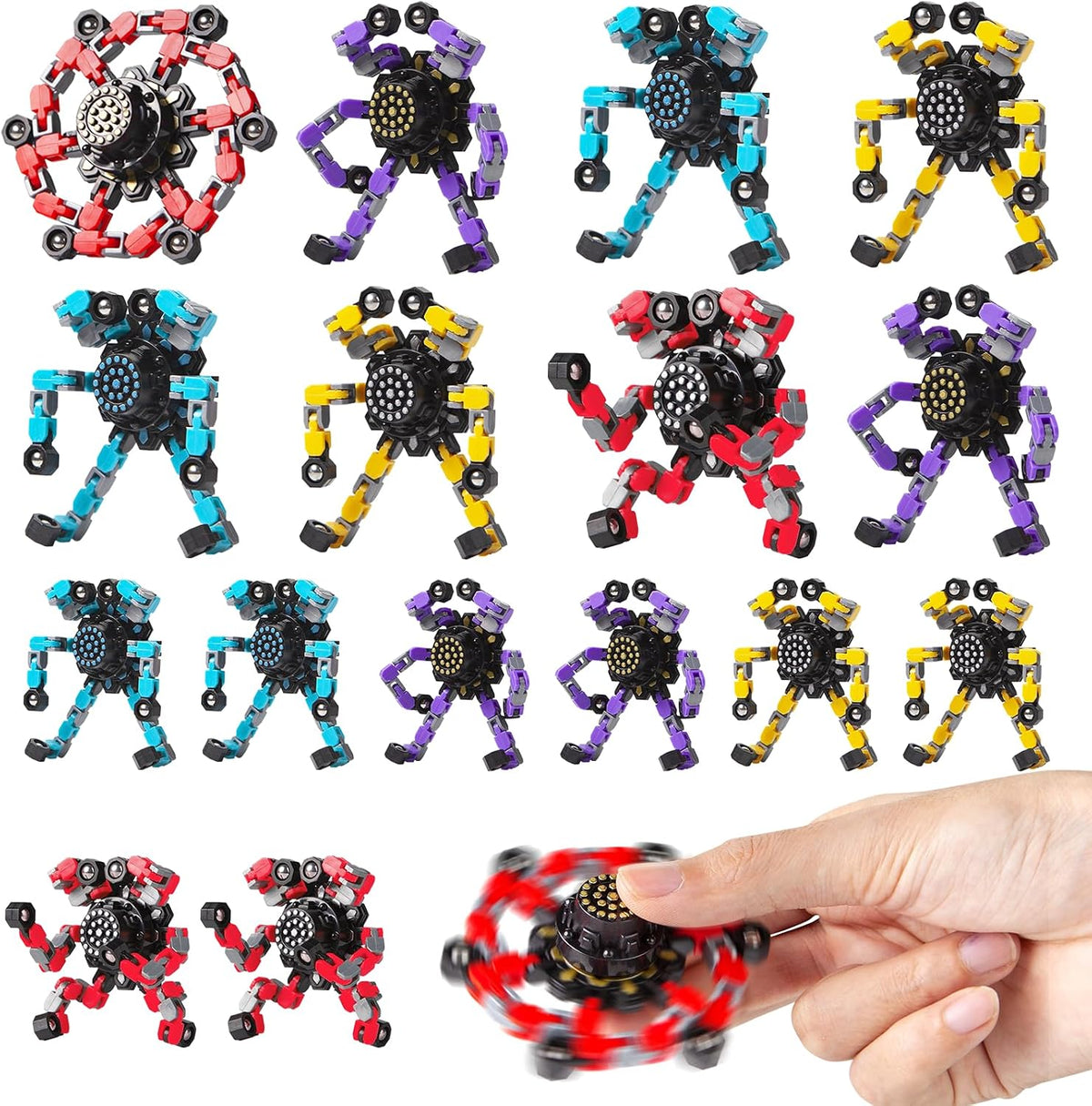 Gokeey Fidget Spinners transformables 16 piezas para niños y adulto...