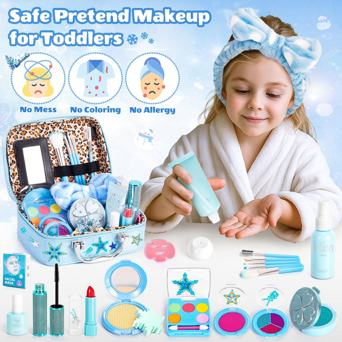Hohosunlar Maquillaje de simulación Frozen para niñas, juguetes 3-5...