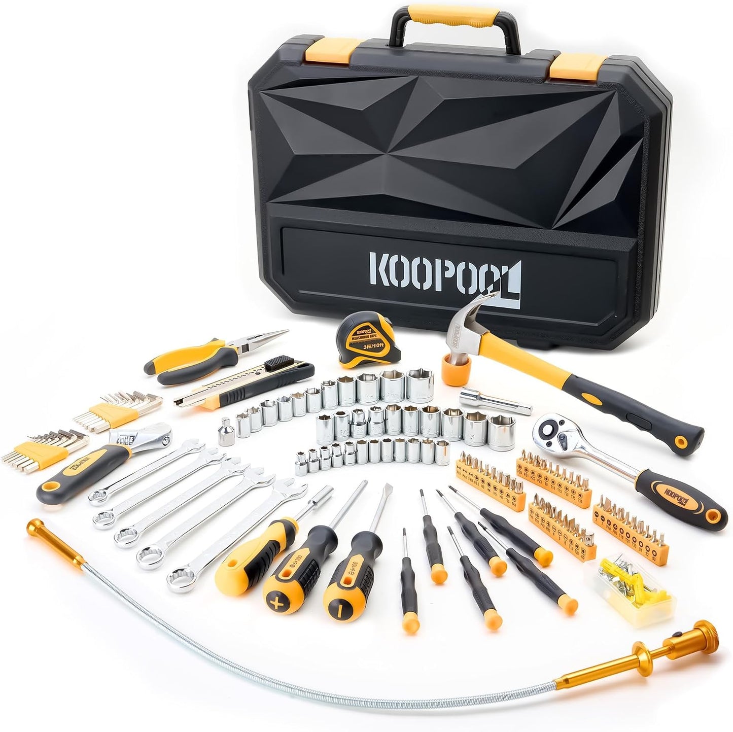 KOOPOOL Juego de 159 herramientas, kit de caja de herramientas para...