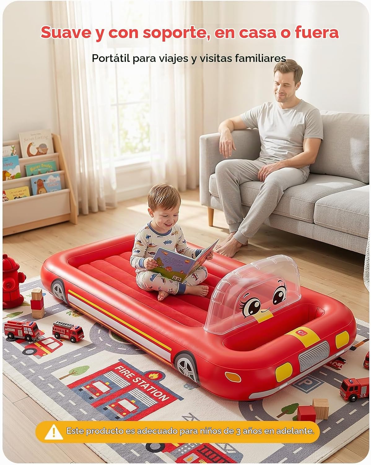 QPAU Colchón inflable de aire para niños, diseño de tienda de bombe...