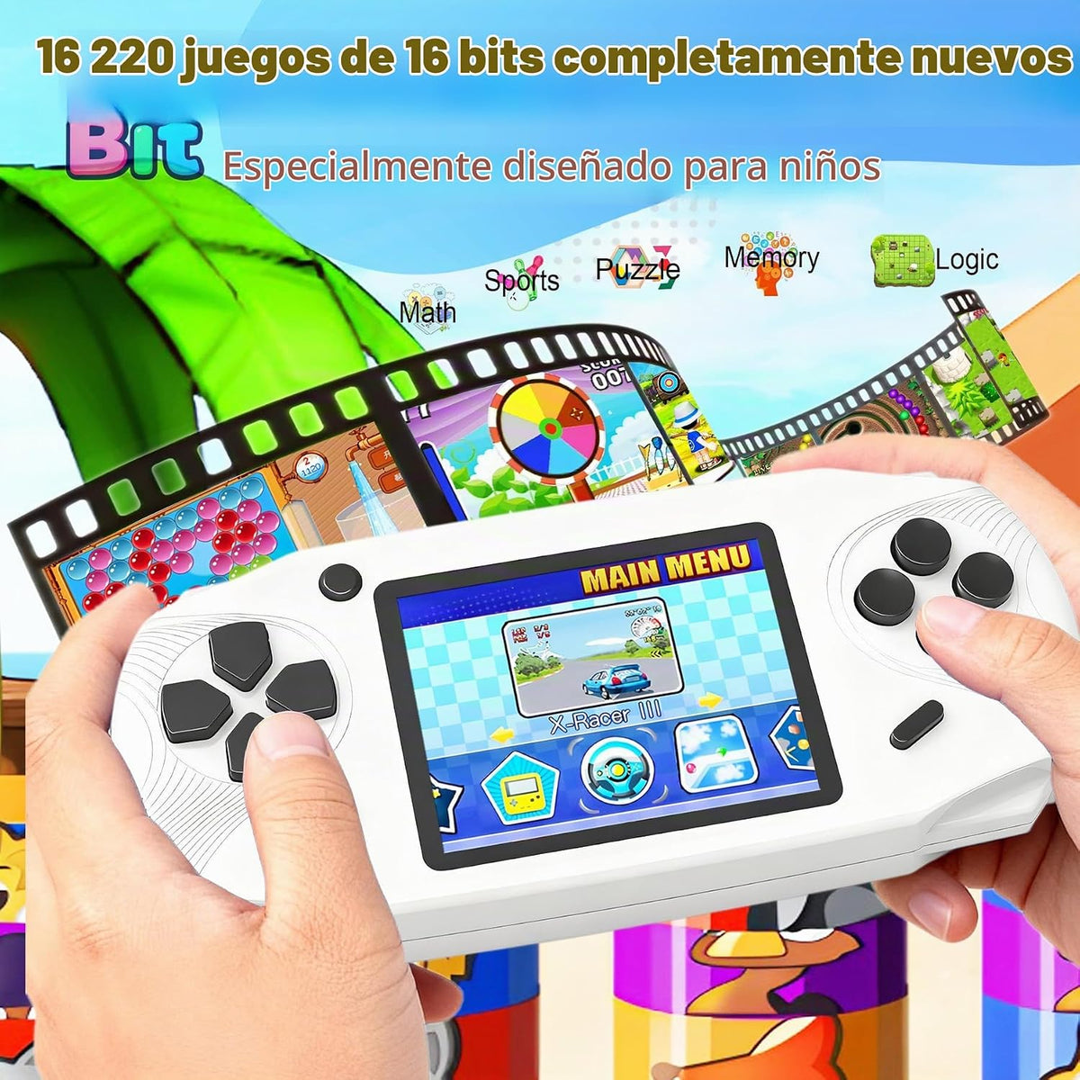 Beijue - Juegos de consola de mano de 16 bits para niños y adultos,...