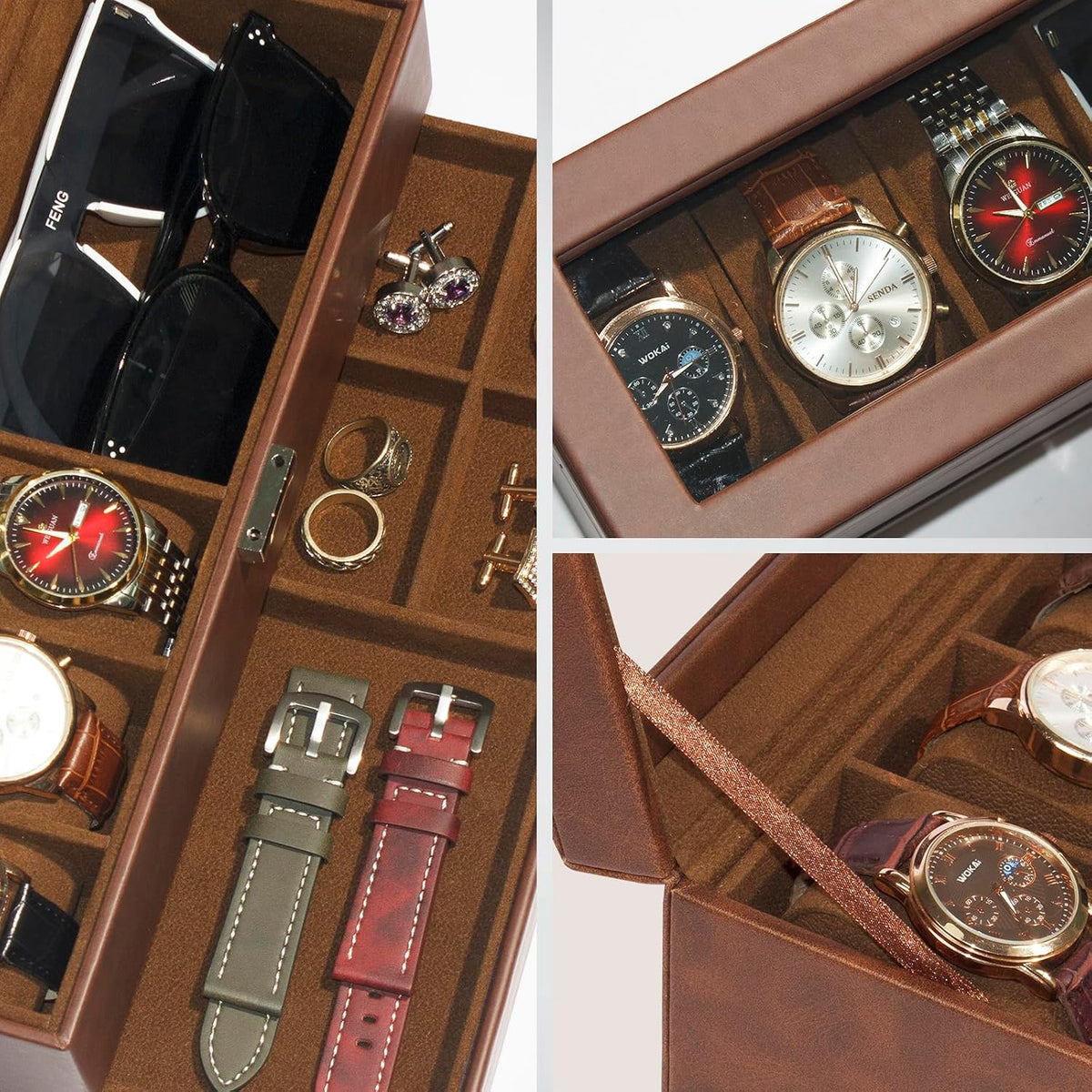 GLOBAL KA Juego de caja de reloj y bolsa de almacenamiento para rel...