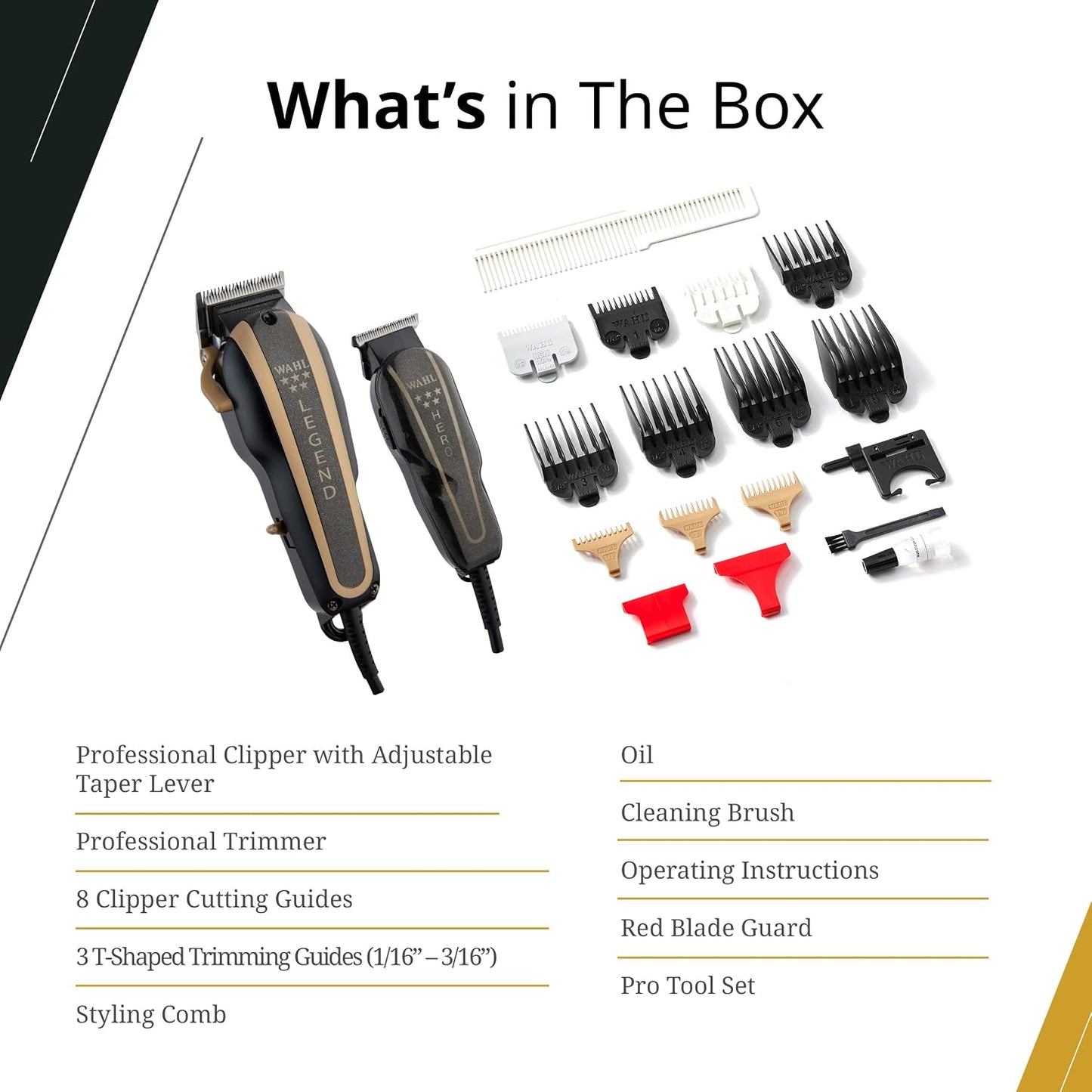 WAHL Professional kit de rasurado de 5 estrellas número 8180 | Moto...